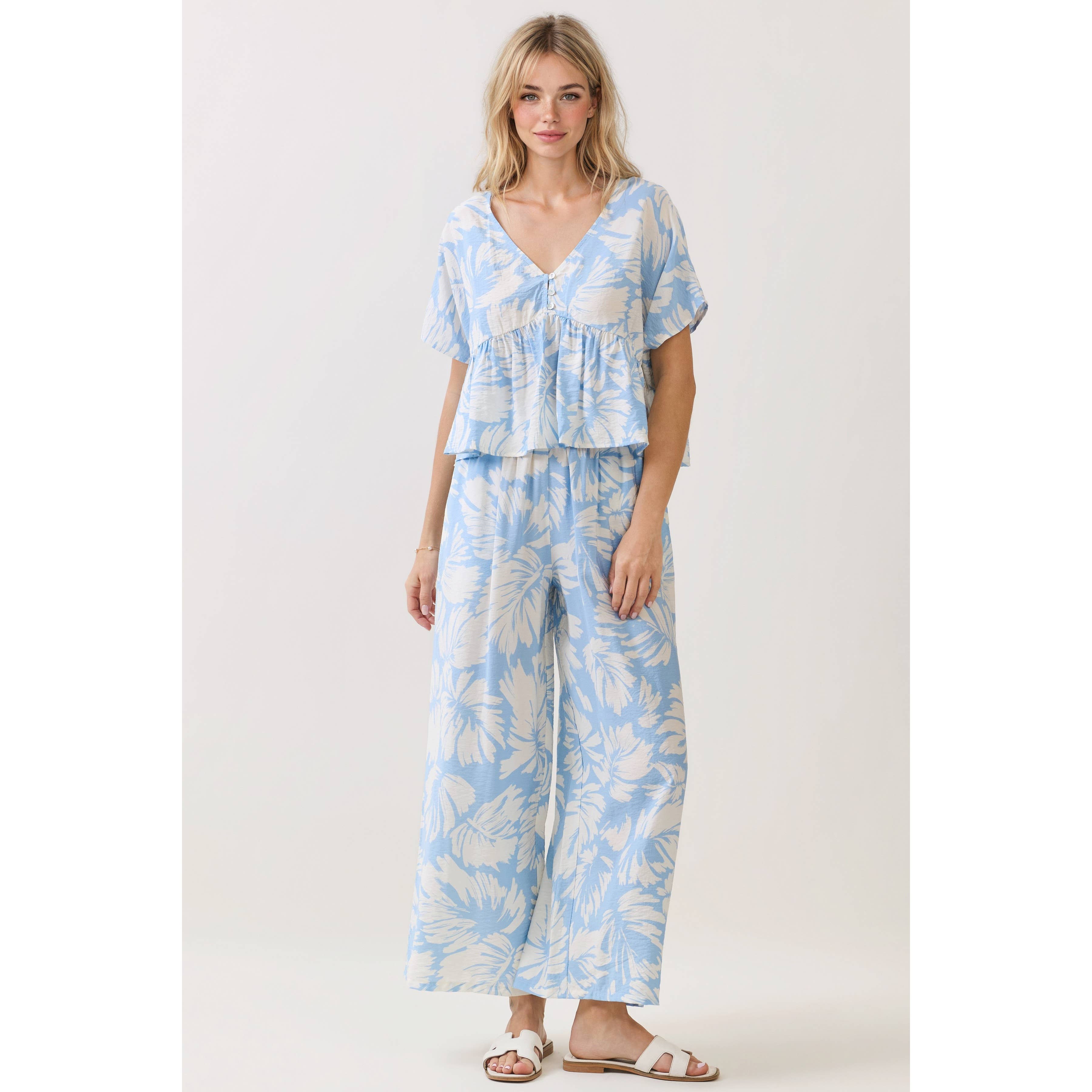 V-neck Babydoll Loose Fit Top