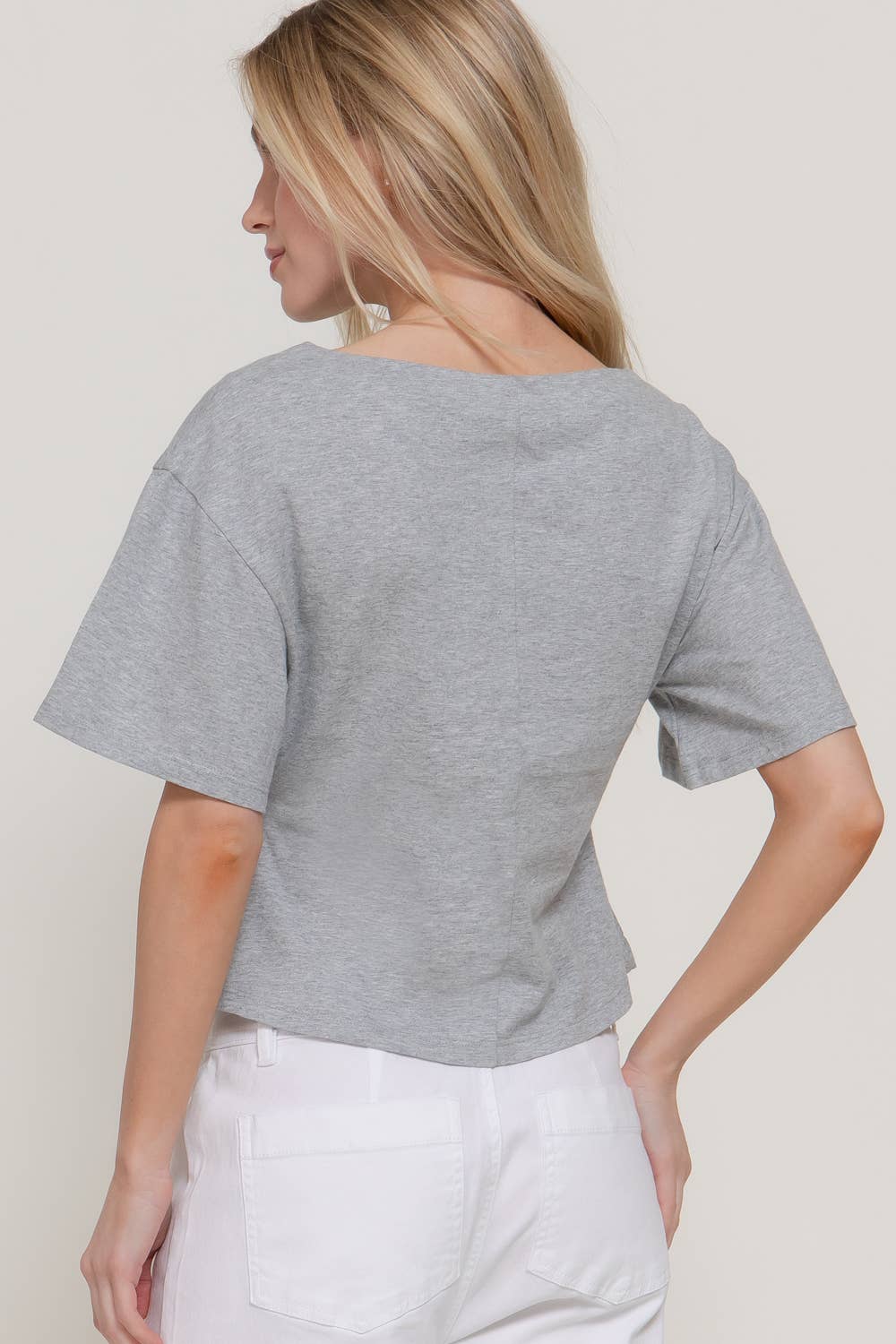 Short Sleeve Boat Neck Top