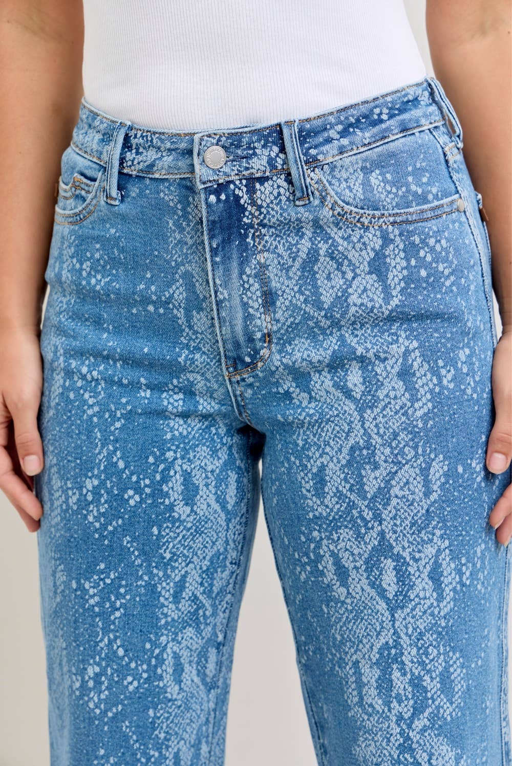 Snake Skin Cropped Jean
