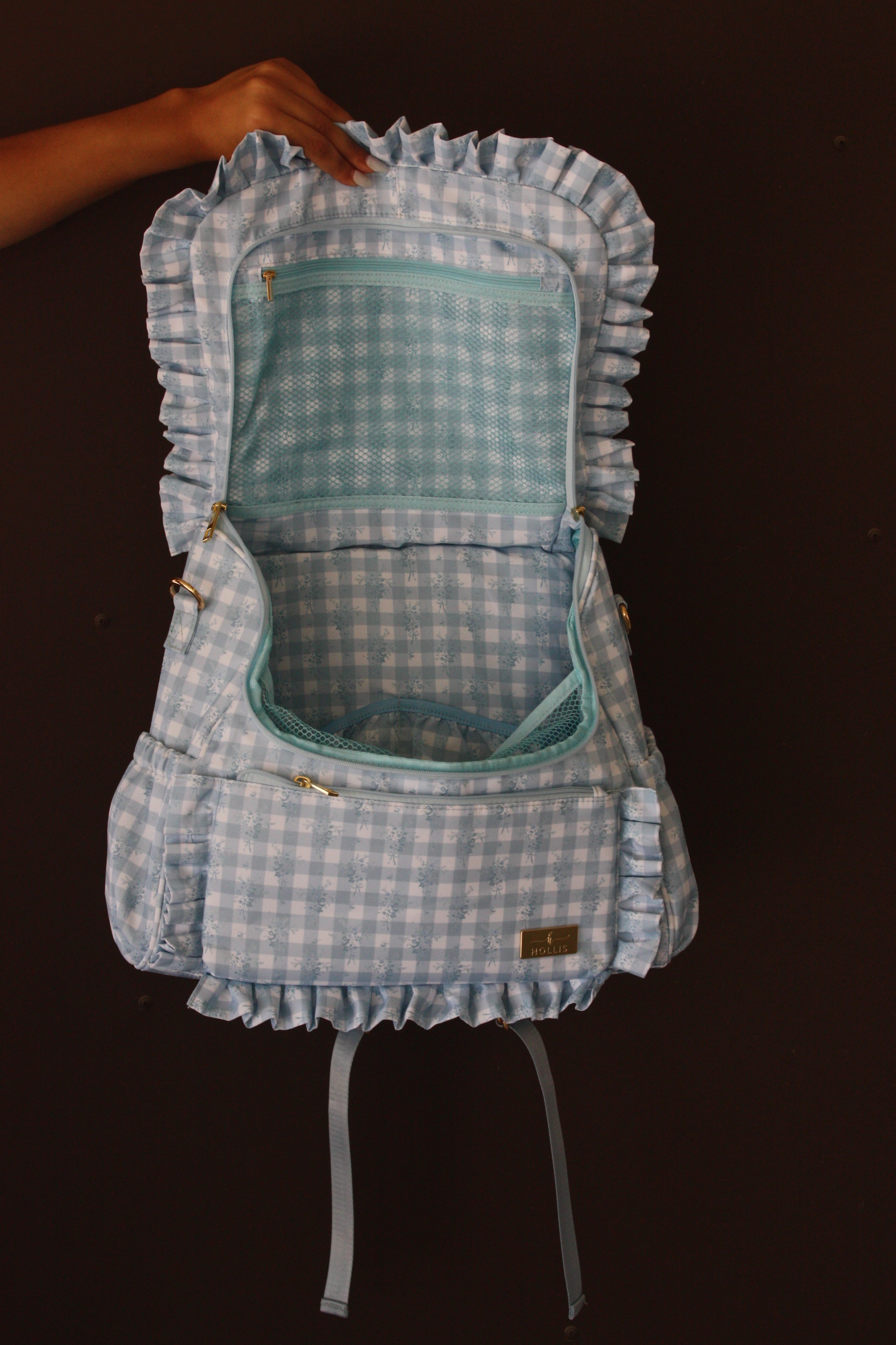Ruffled Nylon Diaper Bag
