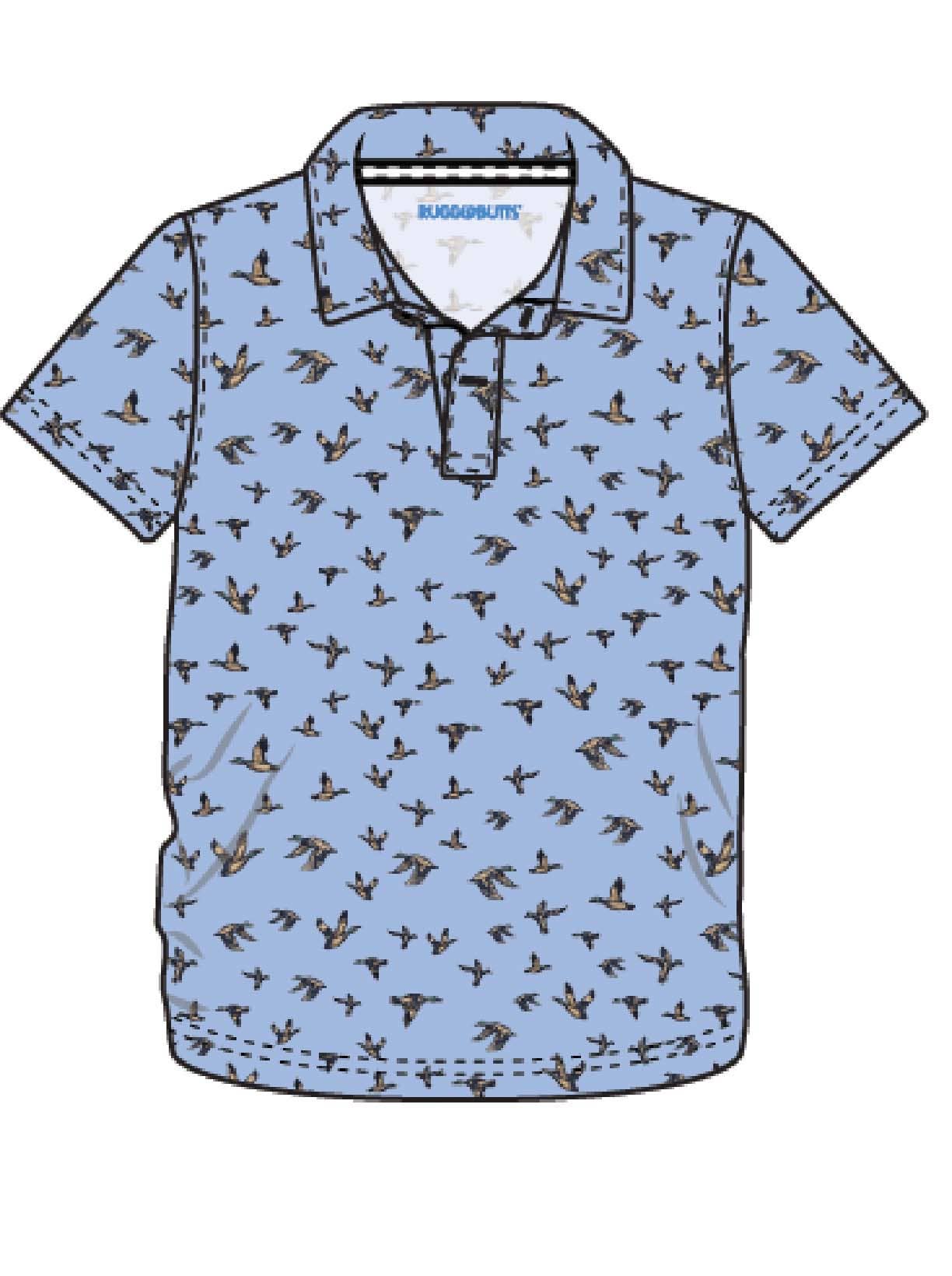 Boys Mallard Skies Knit Short Sleeve Performance Polo