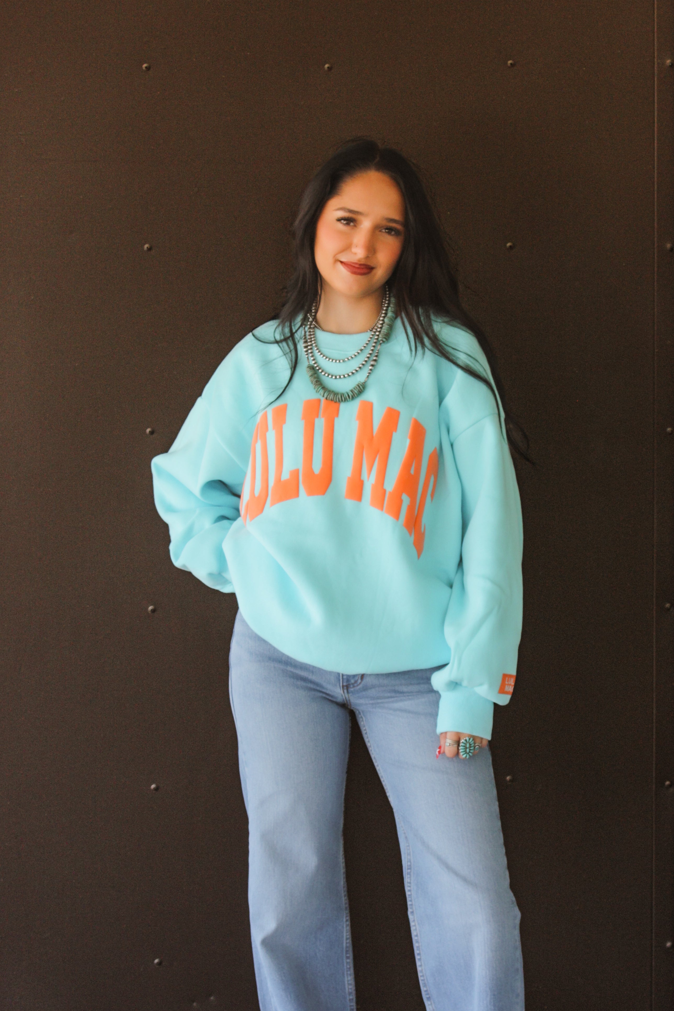 Teal Lulu Mac Crewneck