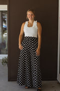 Polka Dot Printed Flare Pants
