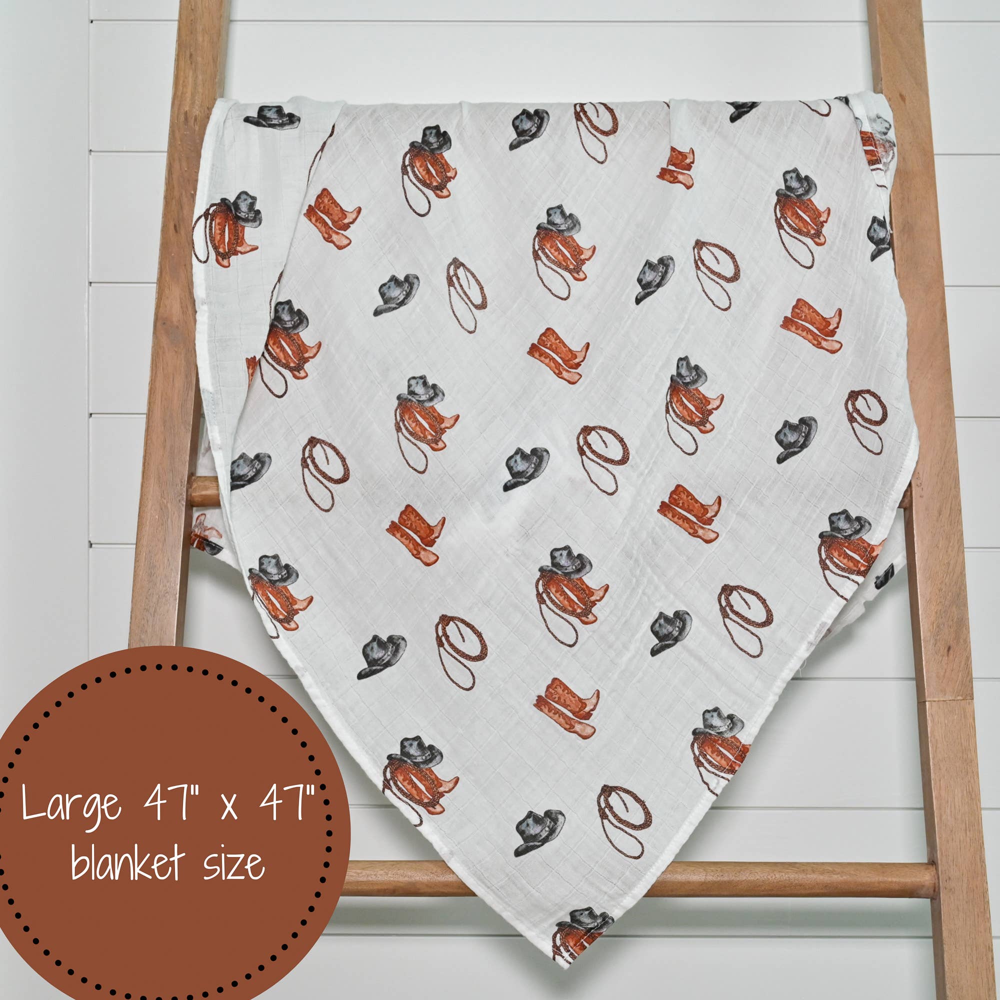 Life Is Better In Boots Western Baby Muslin Swaddle Blanket