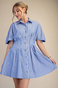 Short-Sleeve Hourglass Mini Dress