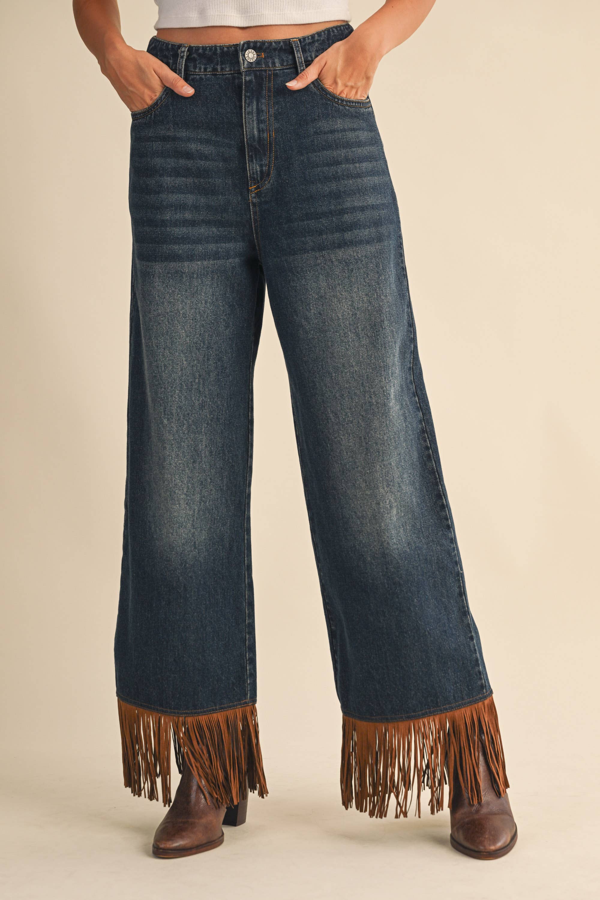 Fringe Bottom Jeans