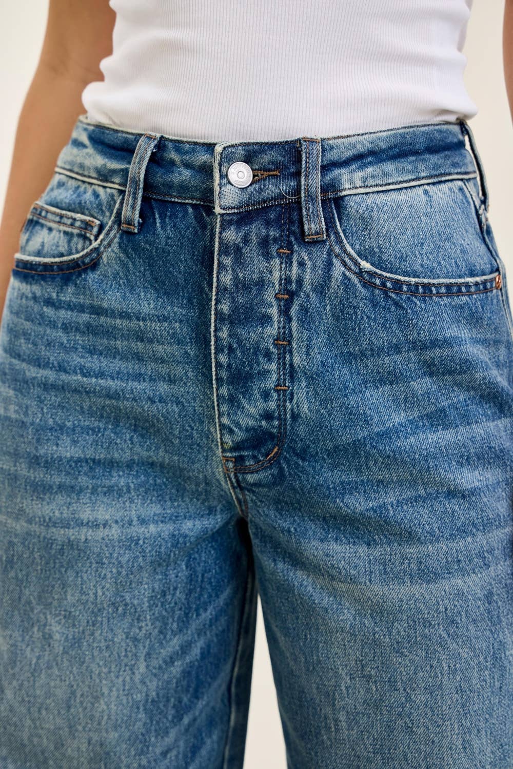 Rigid Front Wide Leg Jeans