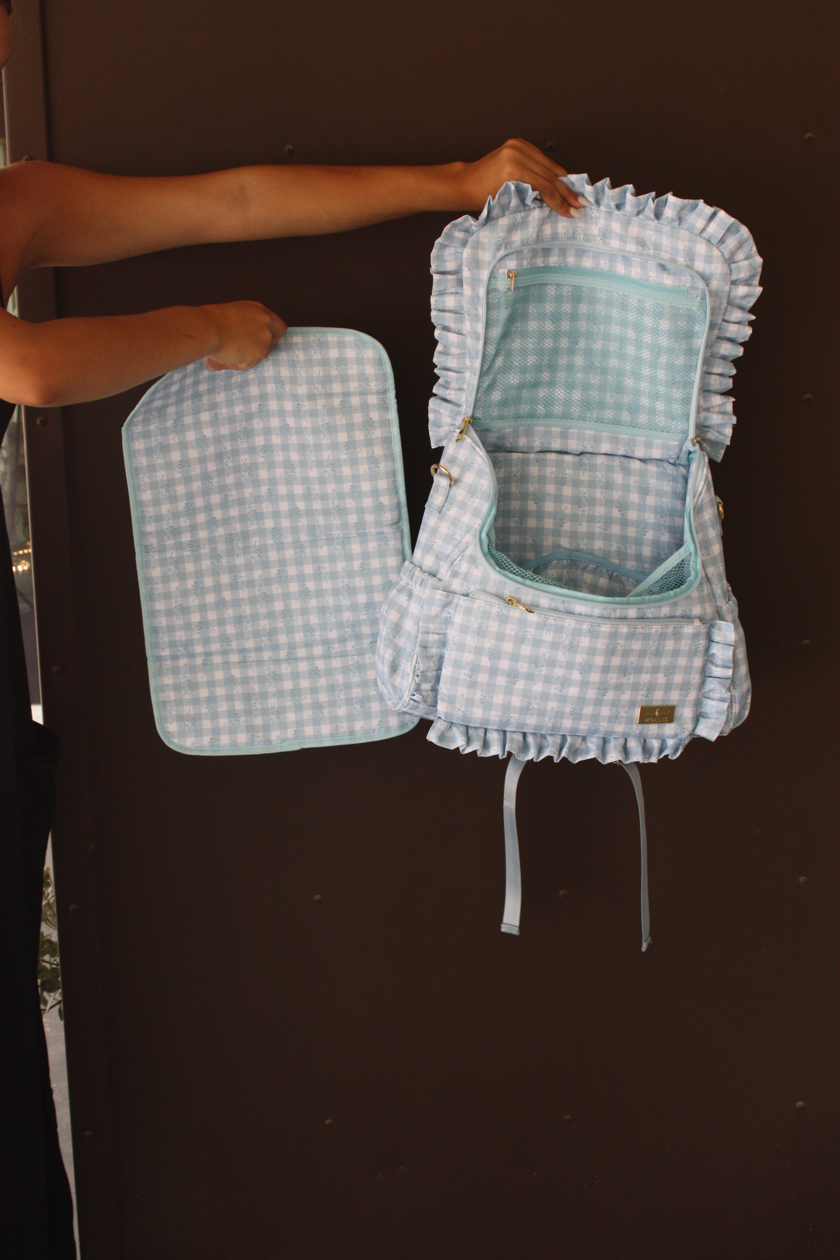 Ruffled Nylon Diaper Bag