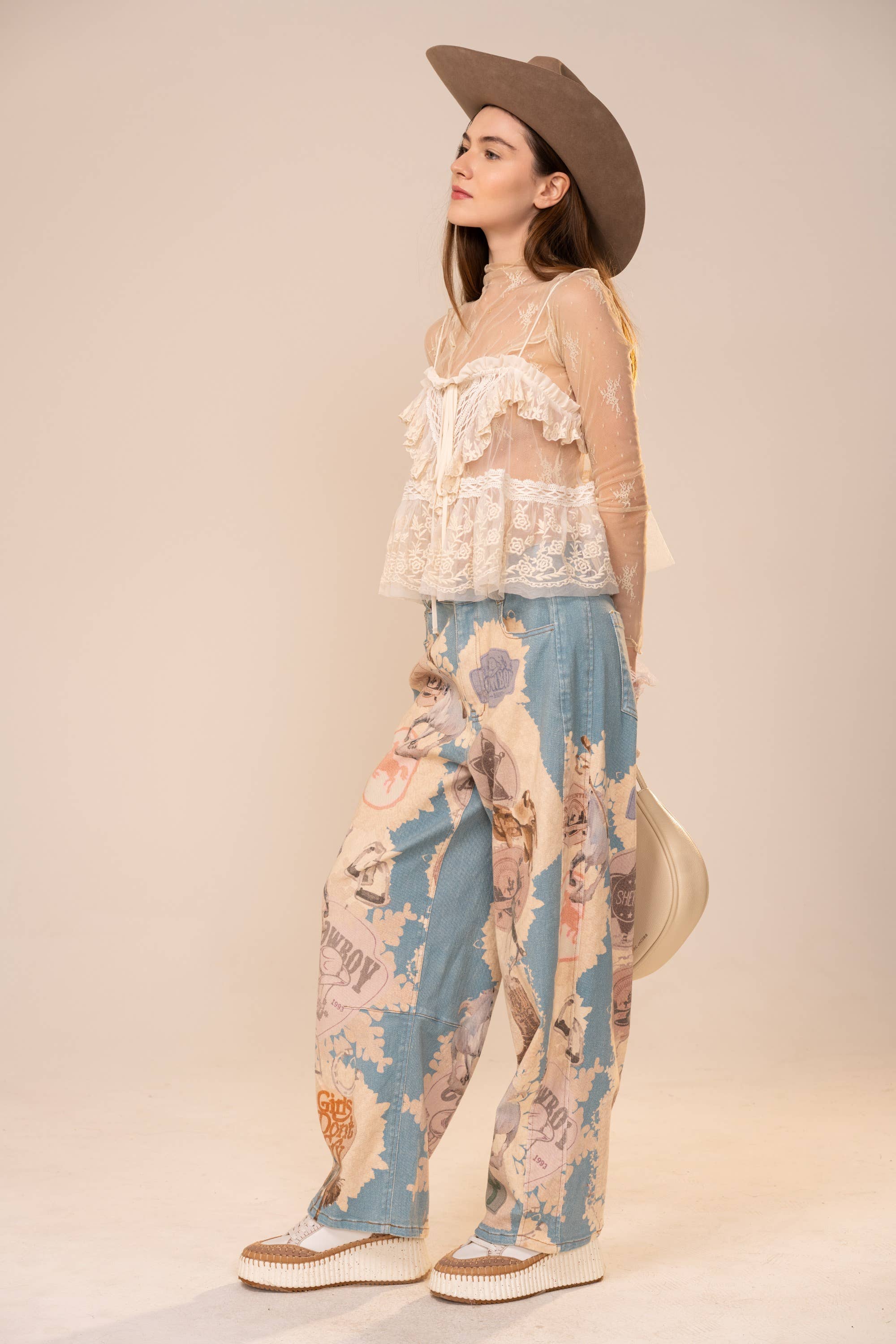 Western Patch Loose Jeans