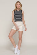 Round Neck Striped Tank
