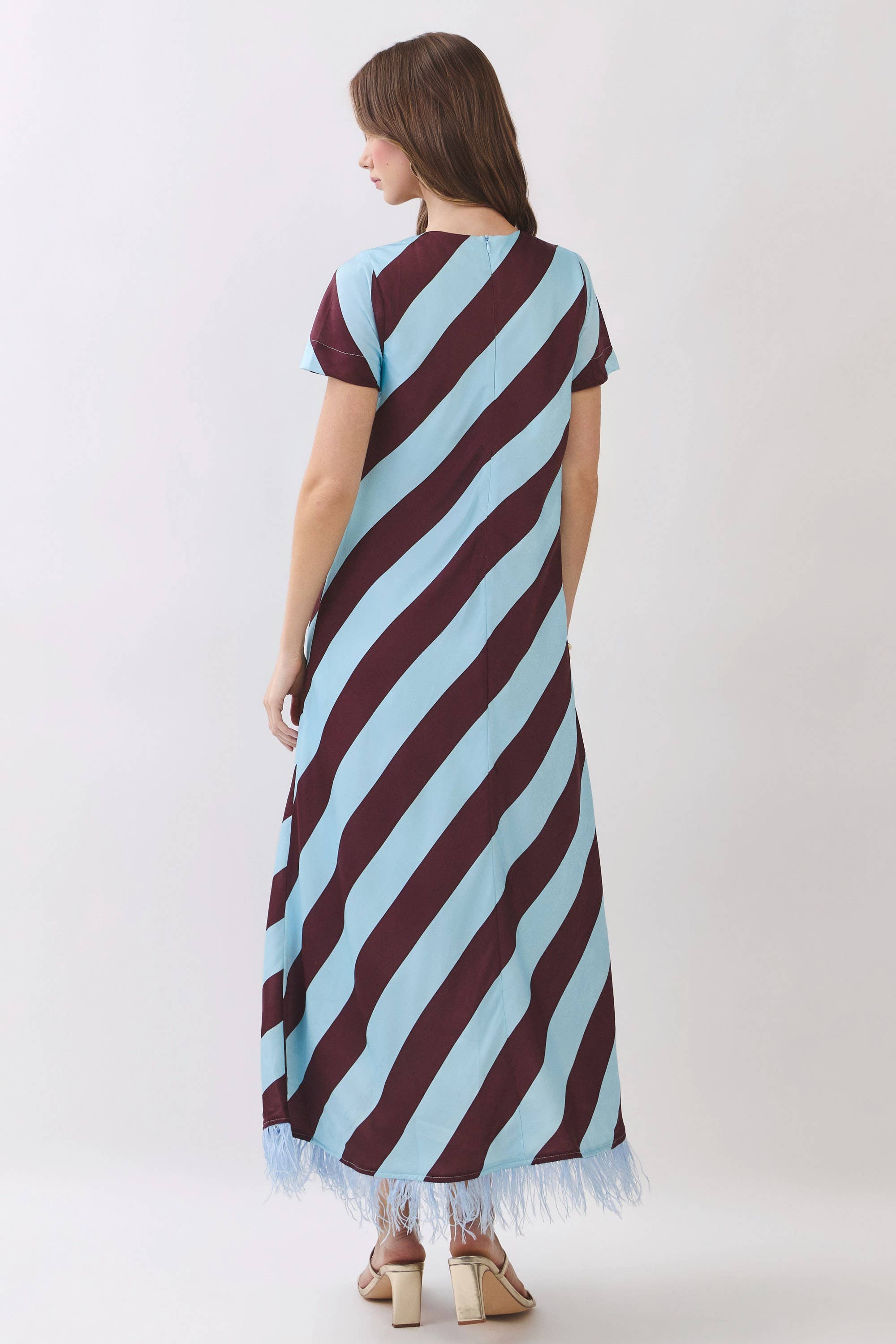 Diagonal Stripe Maxi Dress