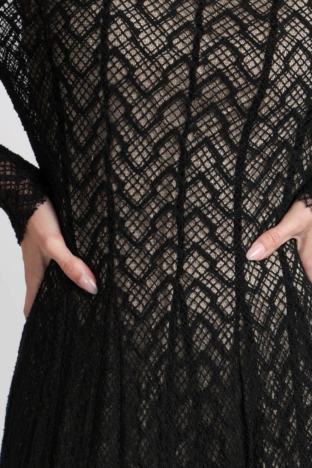 Geometric Crochet Lace Maxi Dress