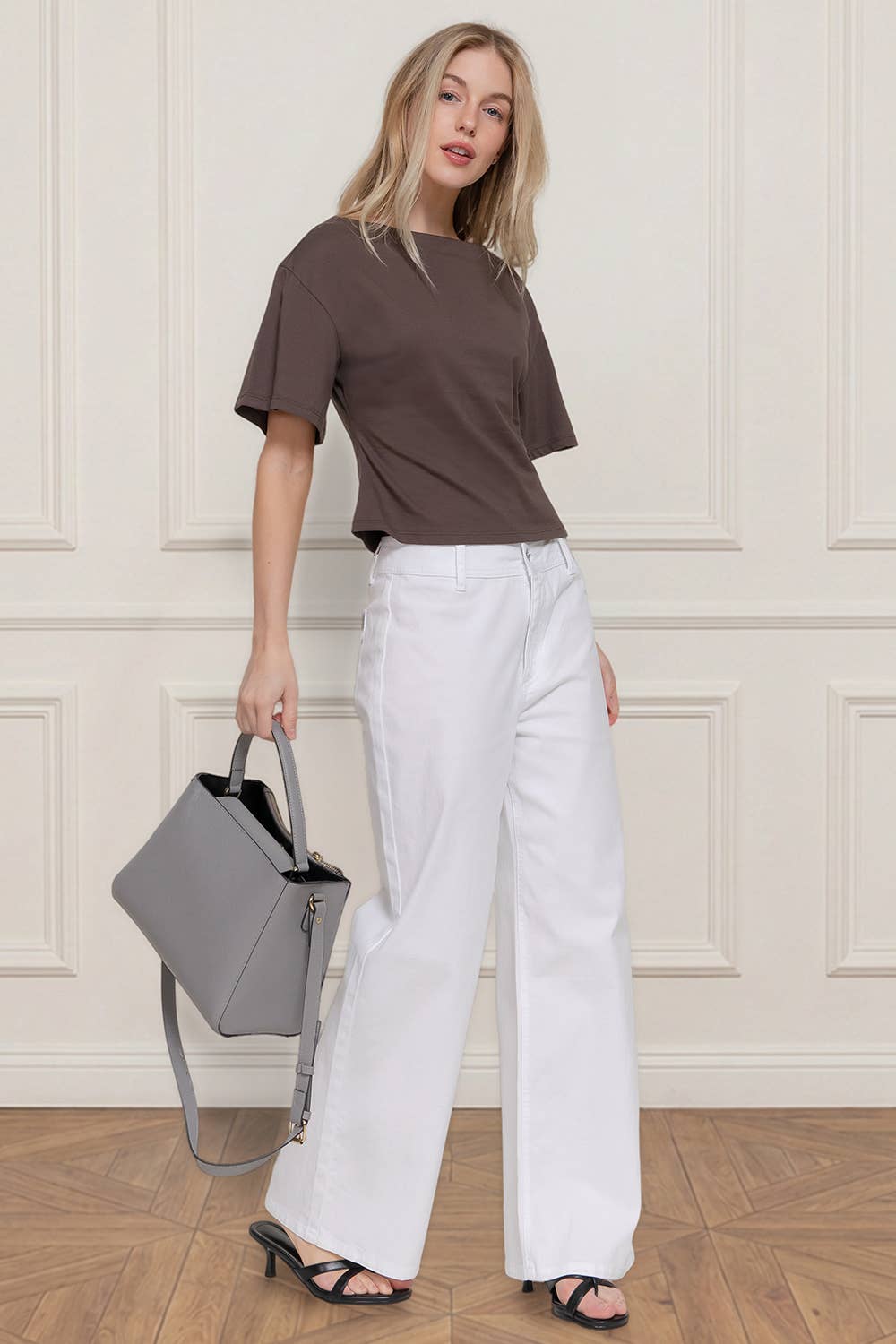 Short Sleeve Boat Neck Top