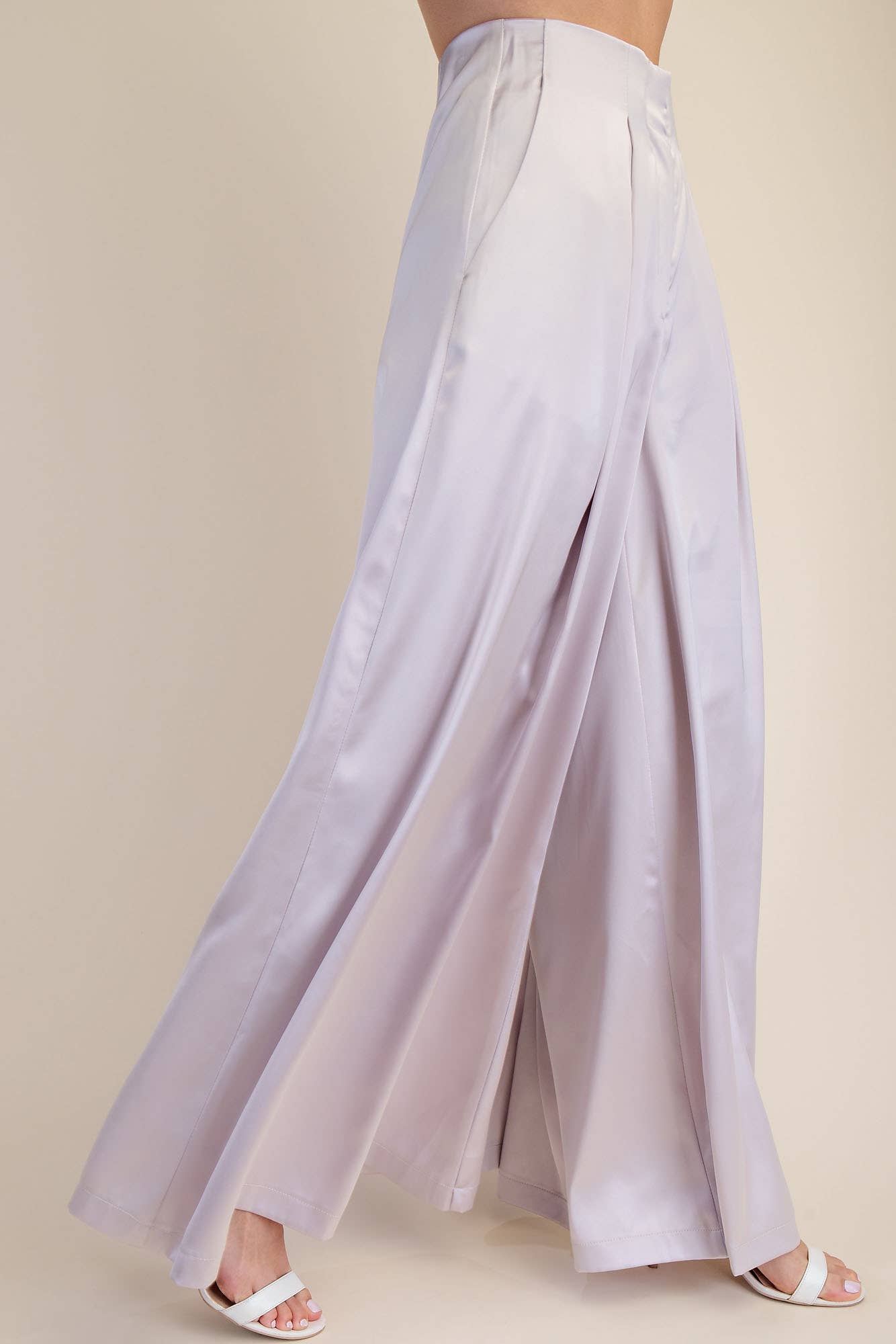 Satin A-Line Palazzo Pants