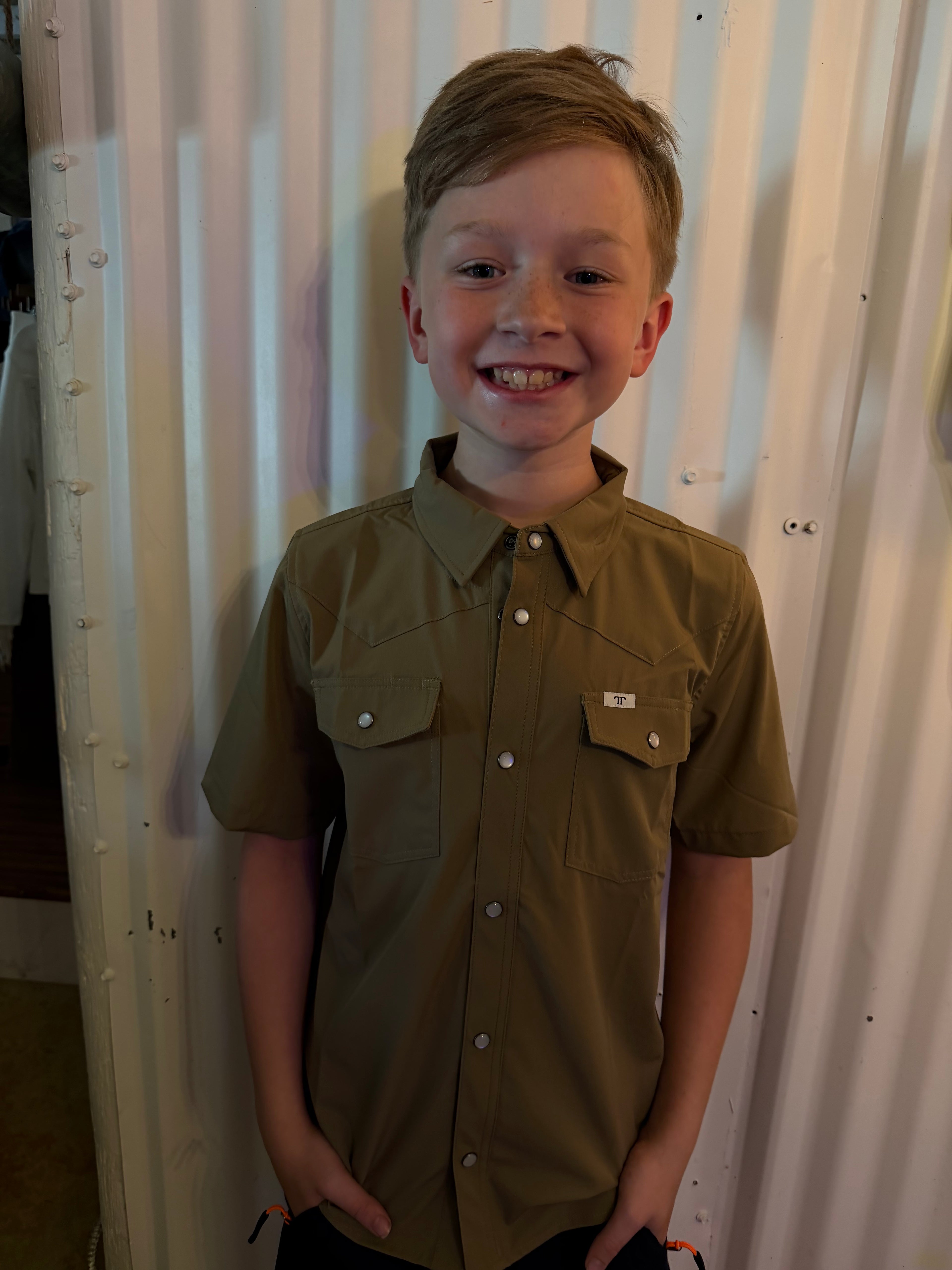 Pearl Snap Short Sleeve Boys Shirt