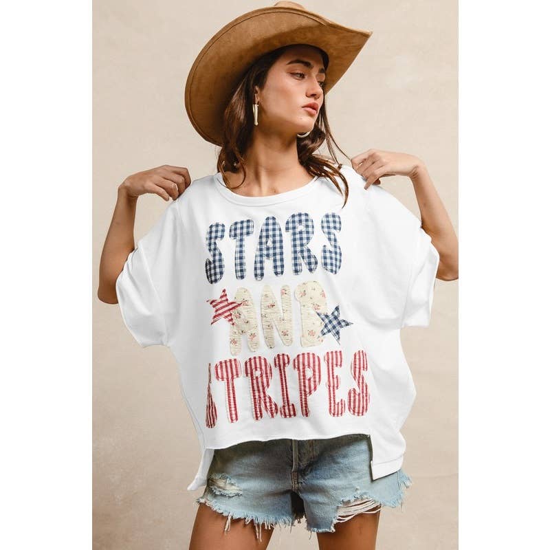 Stars and Stripes Patchwork Top