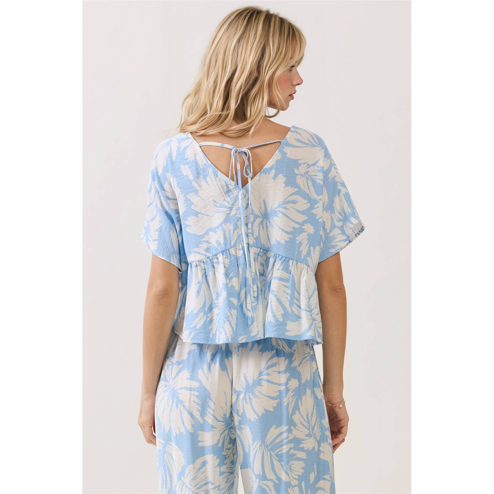 V-neck Babydoll Loose Fit Top