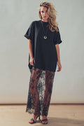 T-Shirt Dress with Sheer Lace Skirt