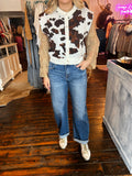 Sequin Cowhide Button Vest
