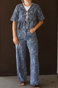 Buckle Denim Top