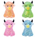 Highland Cow Squishy Toy Tie Dye Glitter Solid Color Slow Rising Stress Relief Squeeze Toy