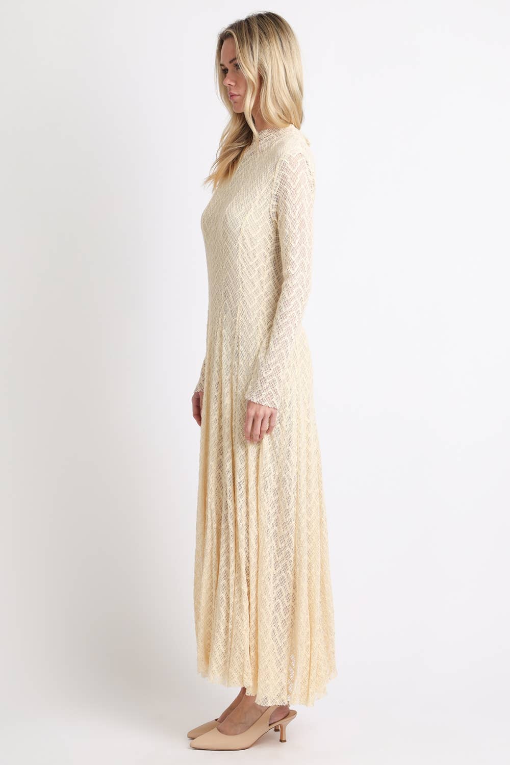 Geometric Crochet Lace Maxi Dress