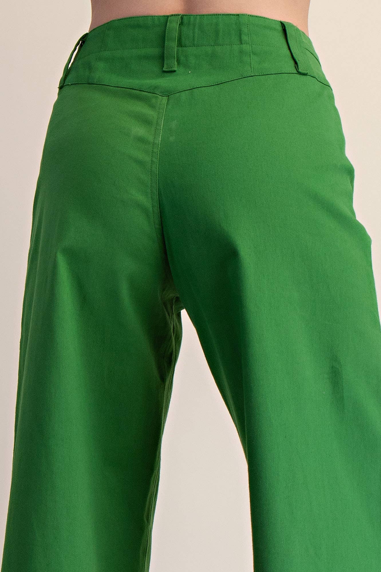 High Waist Front Yoke Seam Stretch Wide Leg Pants