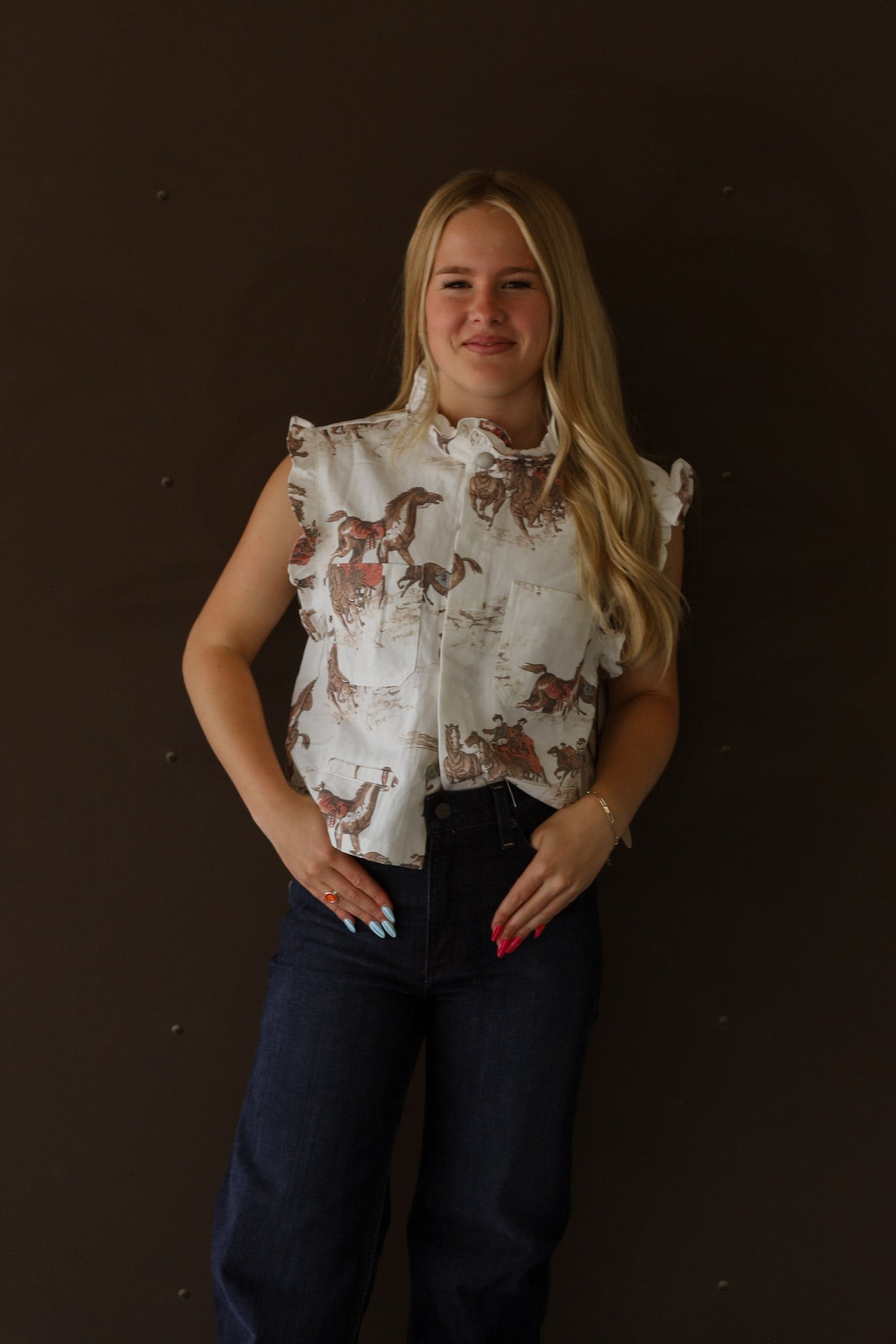 Wild Horses Ruffle Vest