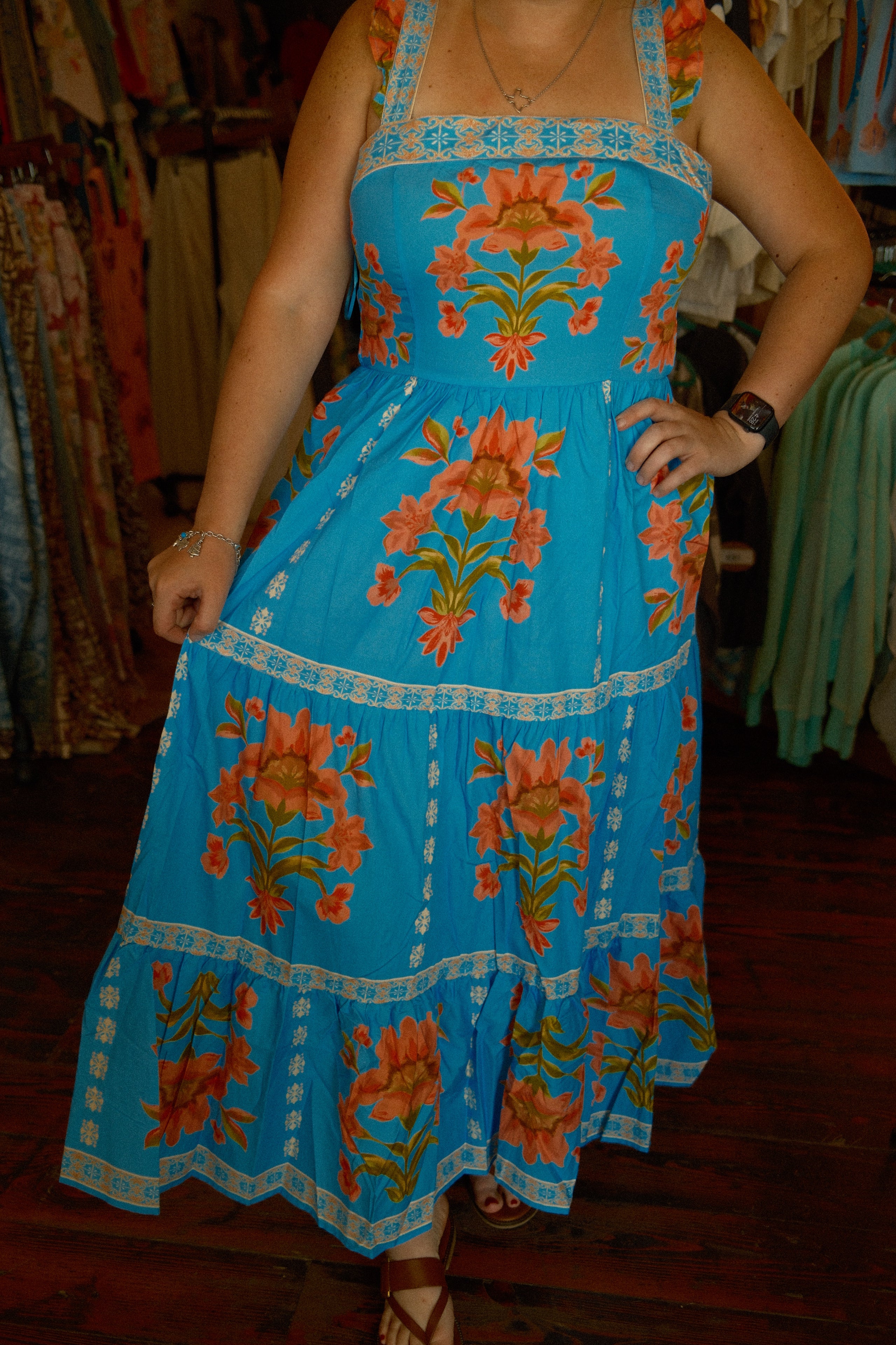 Floral Ruffle Midi Dress