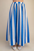 Stripe Flare Maxi Skirt