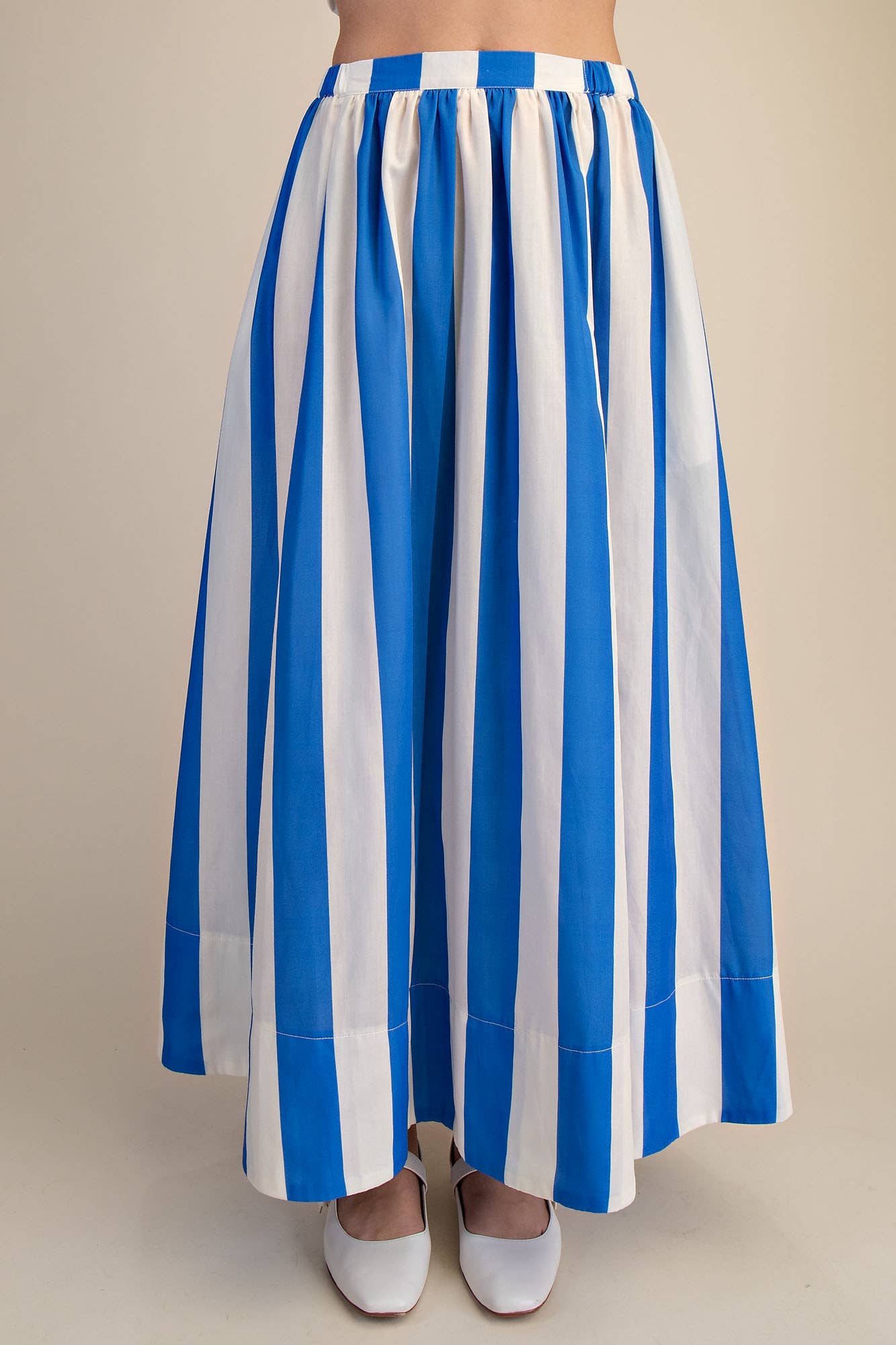 Stripe Flare Maxi Skirt