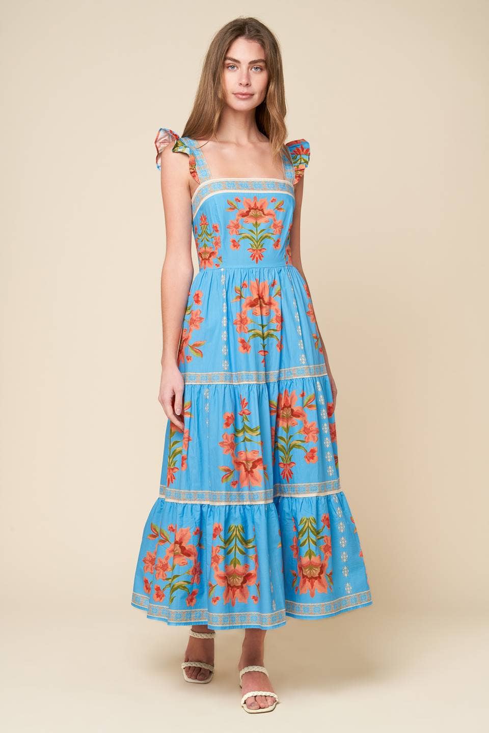 Floral Ruffle Midi Dress