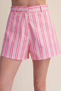 Stripe Shorts High Waist
