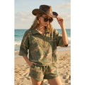 Half Zip Camo Short Set