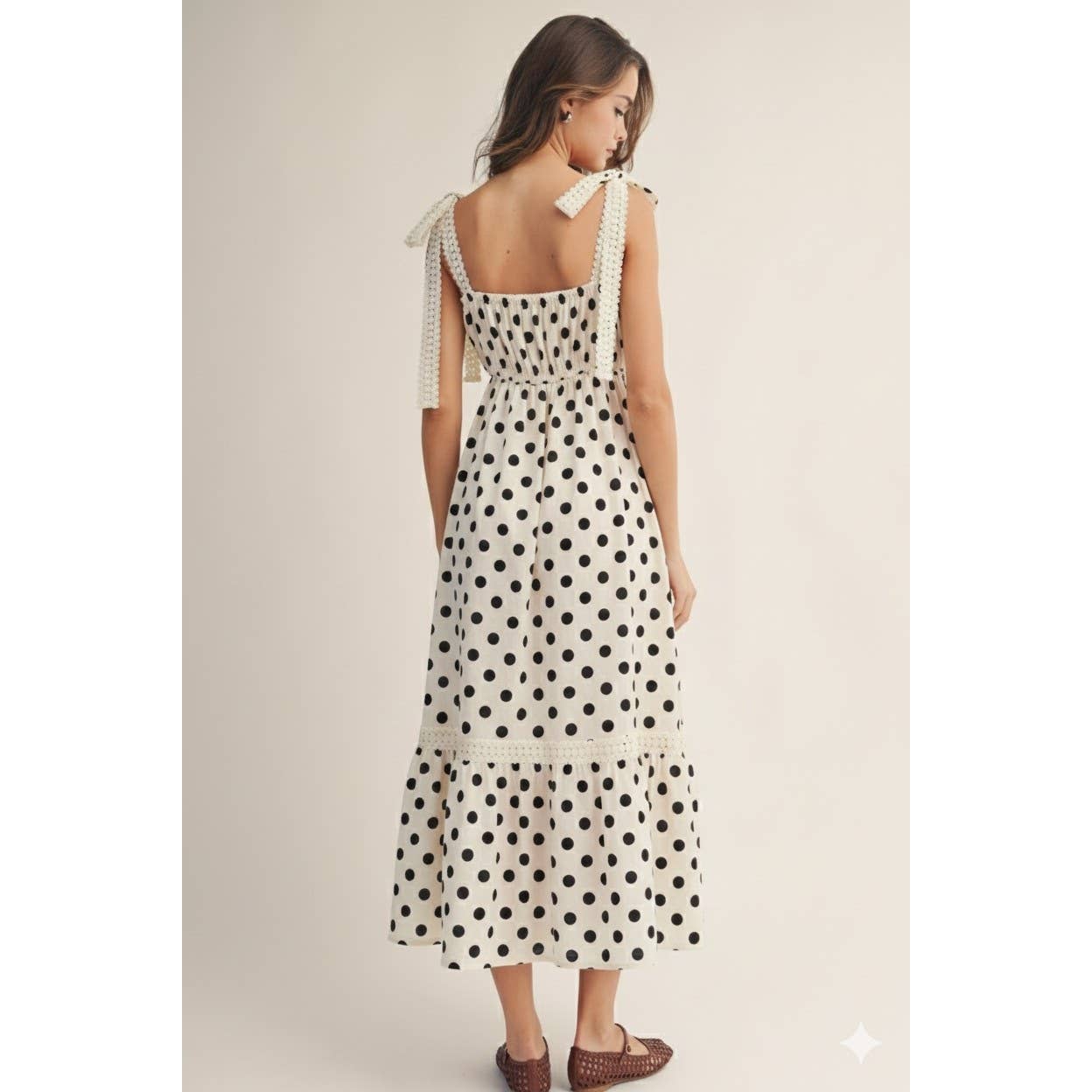Vintage Rose Garden Crochet Trim Maxi Sundress