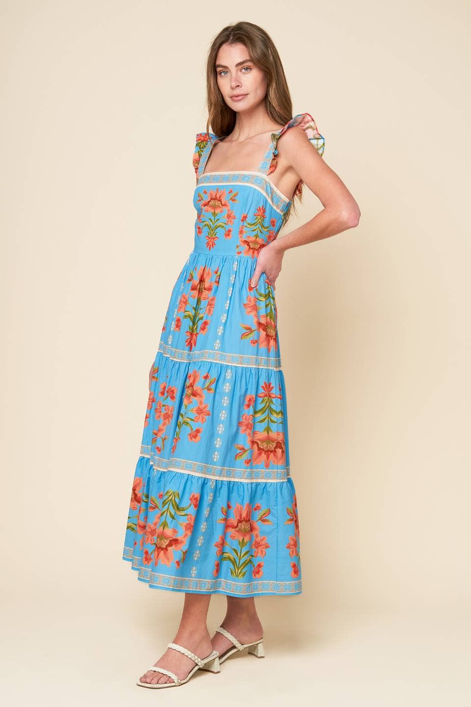 Floral Ruffle Midi Dress