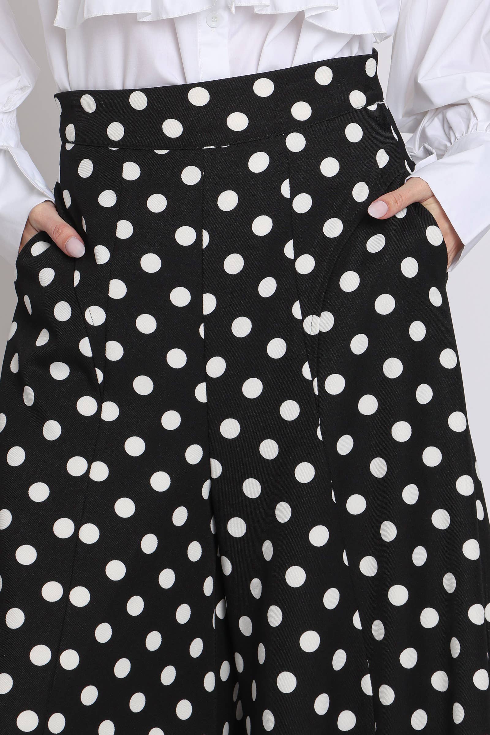 Polka Dot Printed Flare Pants