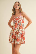Floral Print Bubble Hem Mini Dress