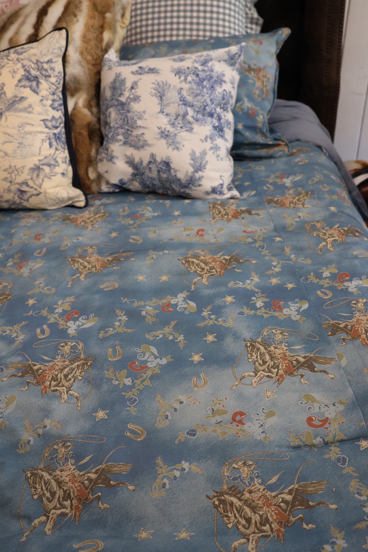 Western Washed Denim Comforter Set