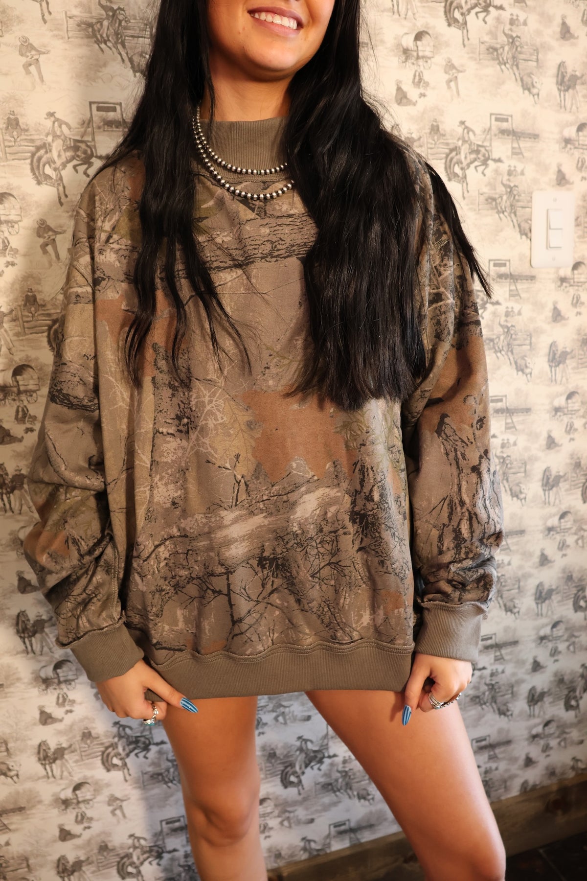 Camo Mock-Neck