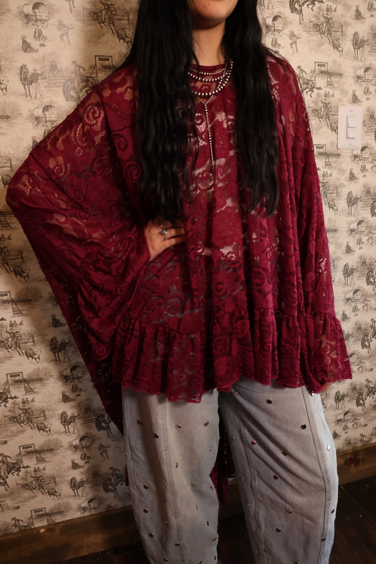 Wine Lace Tunic