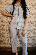 Blue And Brown Polka Dot Pajamas