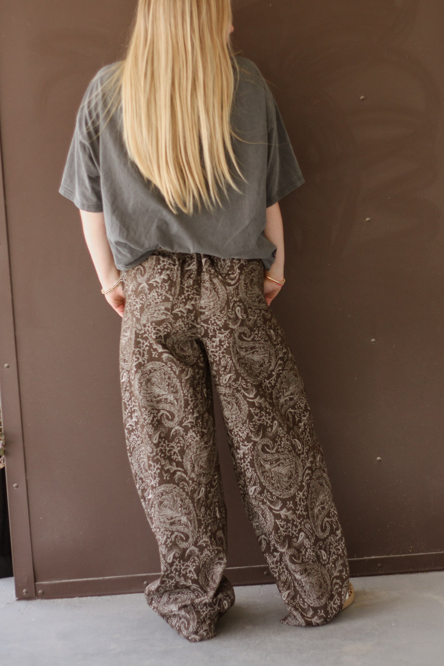 Paisley Printed High Waisted Joggers