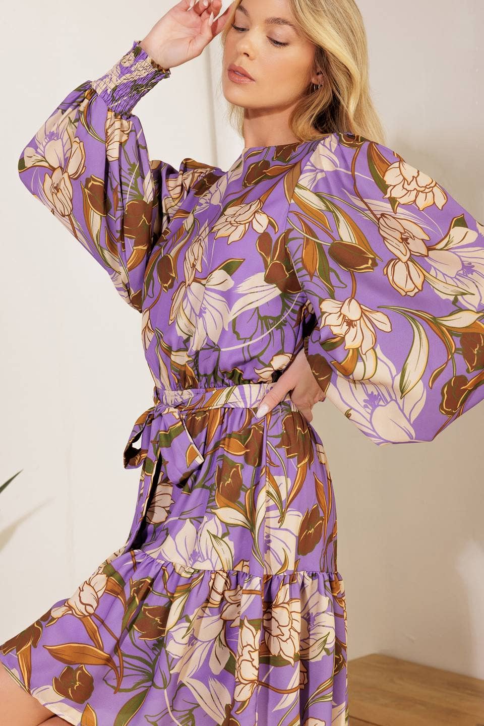 Purple Floral Mini Dress