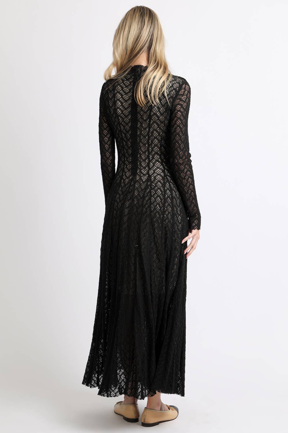 Geometric Crochet Lace Maxi Dress