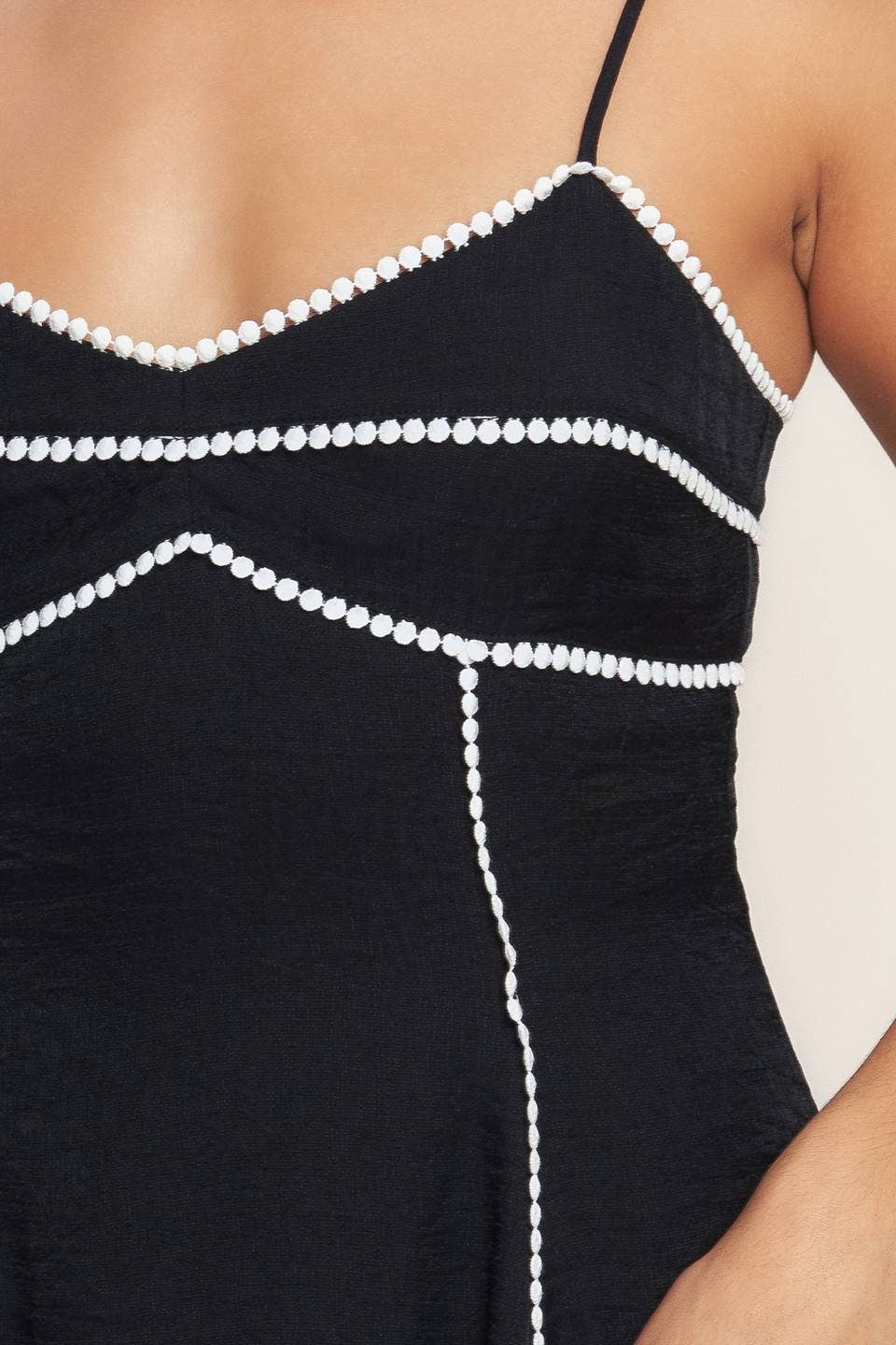 Black Piped Mini Dress