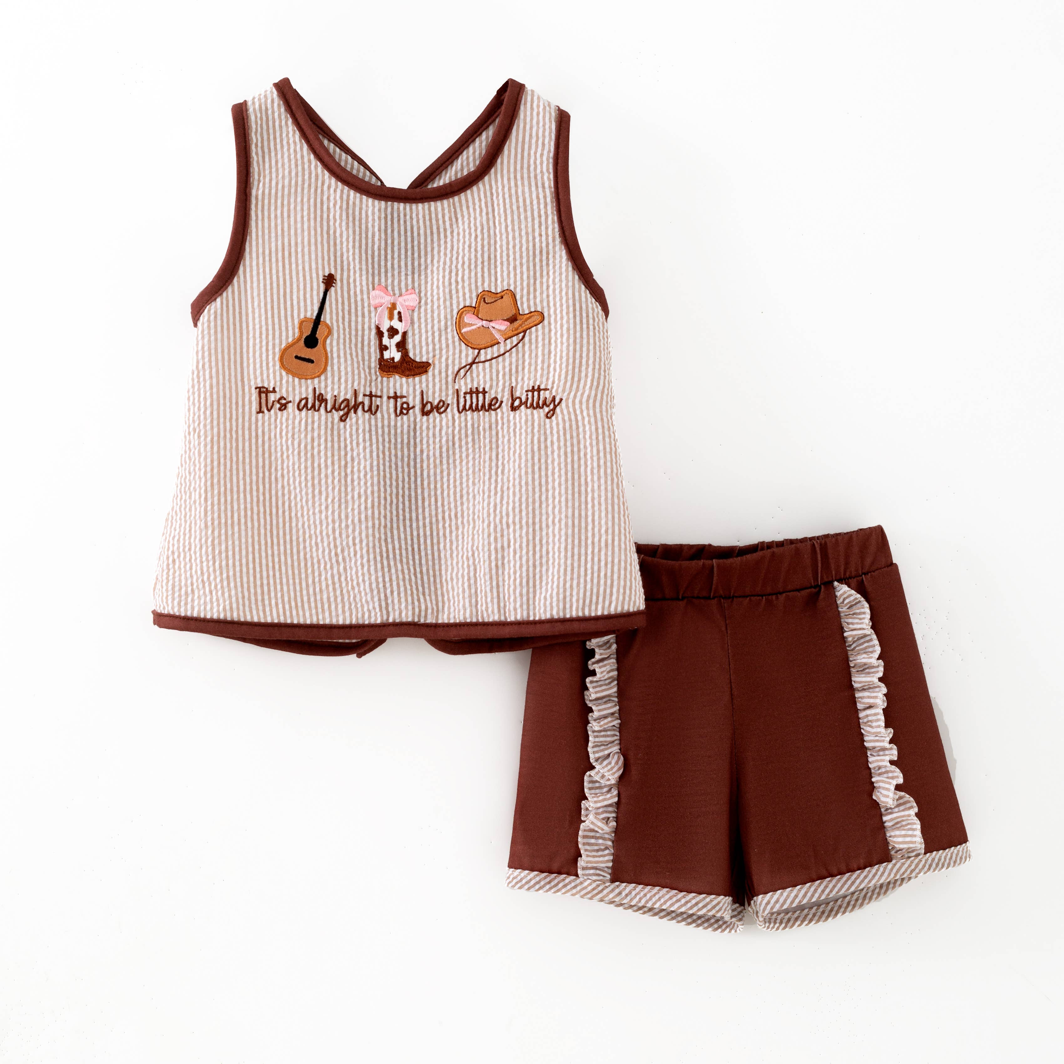 Kids Summer Fall Western Boots Farm Embroidery Sibling Clothes