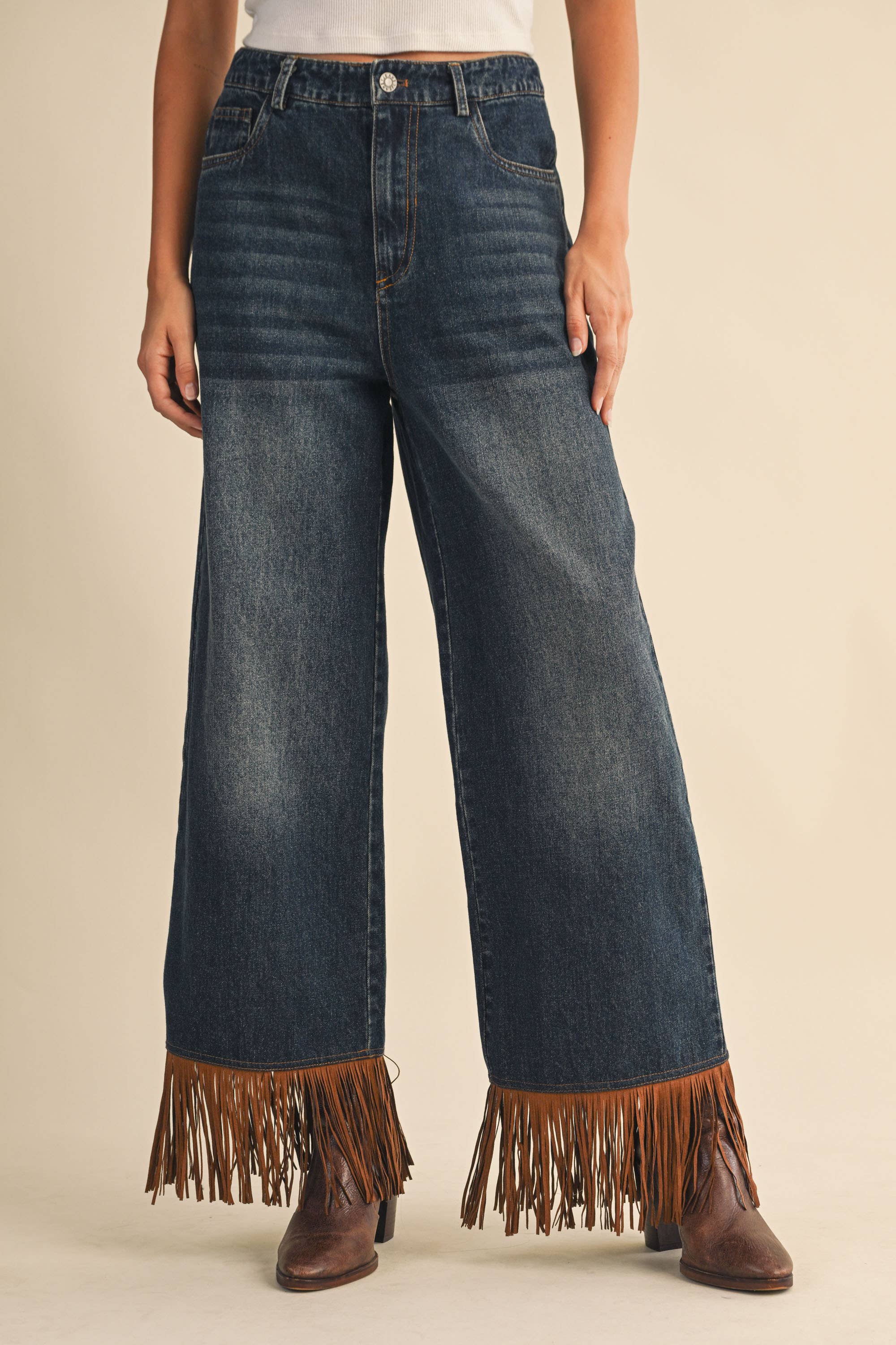 Fringe Bottom Jeans