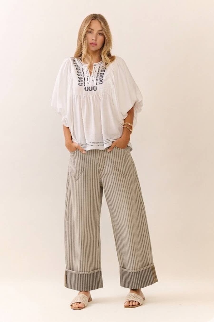 The Striped Barrel Carpenter Culottes Pants