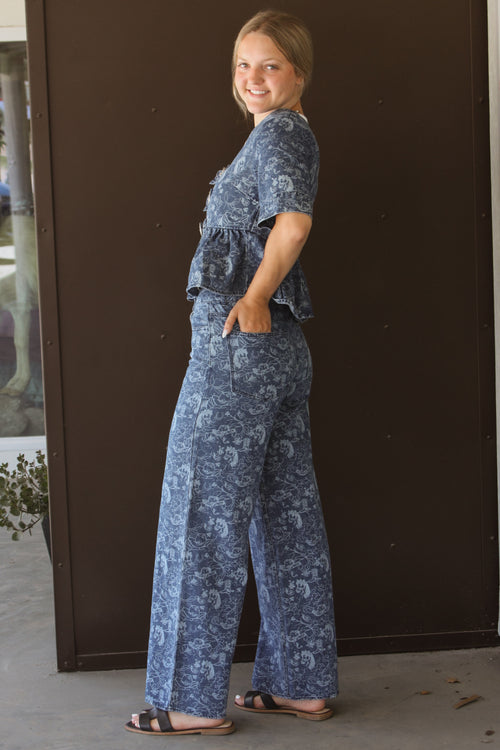 Buckle Denim Top